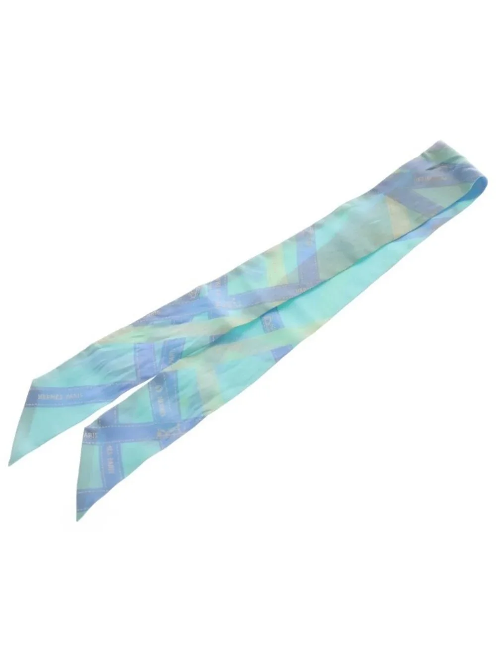 Hermes Twilly Bolduc Ribbon Blue Scarf - Picture 5 of 6